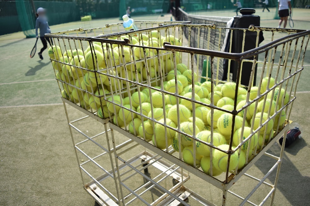 40年の歴史を見つめ続けたテニスボール籠