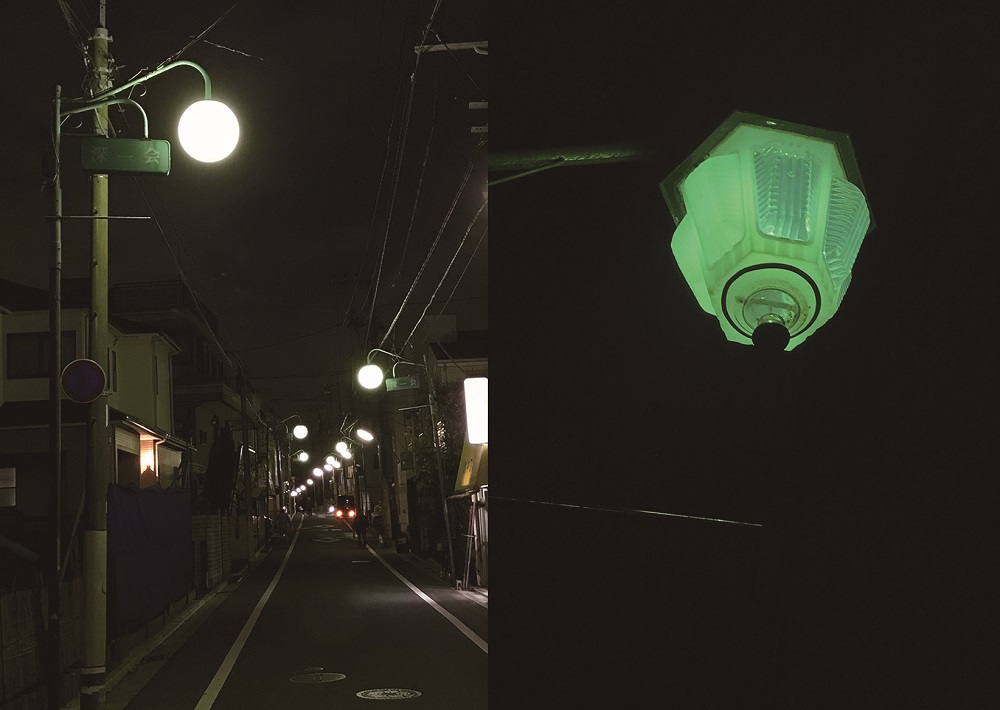 夜の街灯は空間としての面白さがある