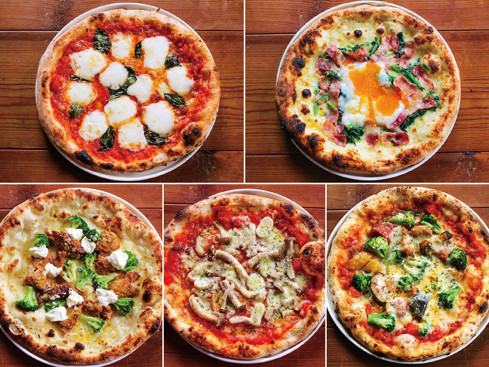 食べ放題ピザは5種類のメニューから選べる