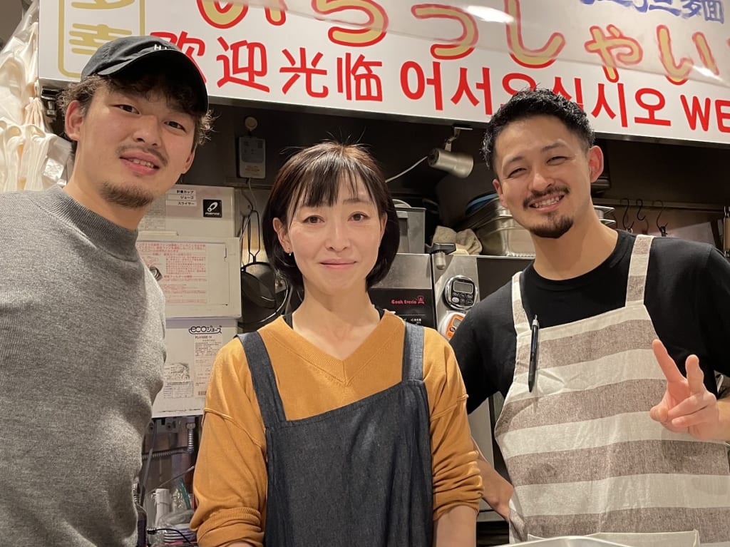 古川親子と地元苫小牧の友人原田さん