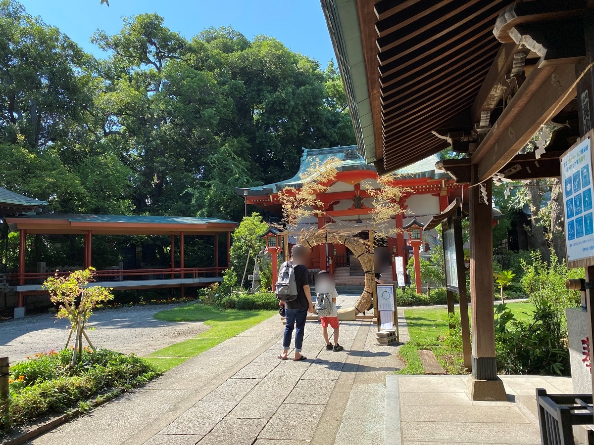 熊野神社・自由が丘では茅の輪を設置