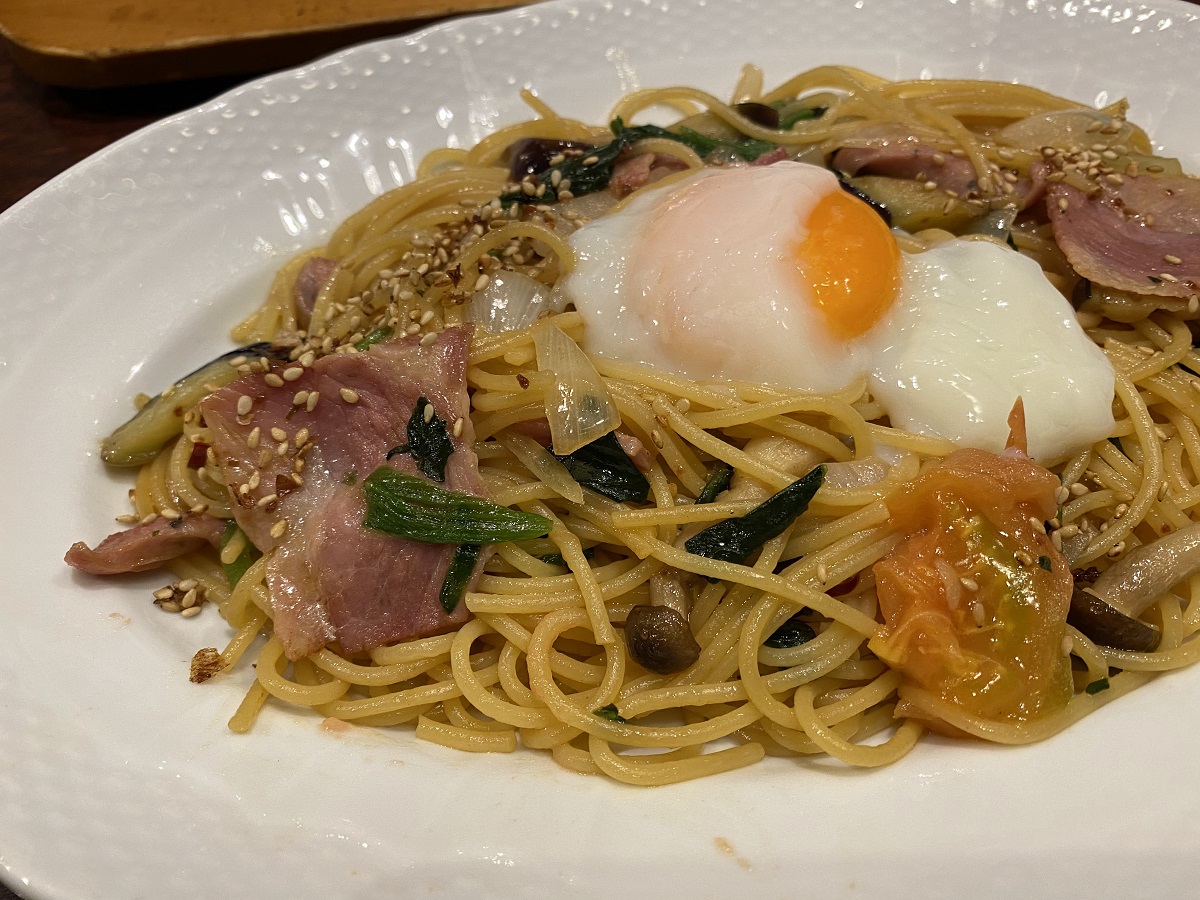 スパゲティーは本当に具だくさんでした