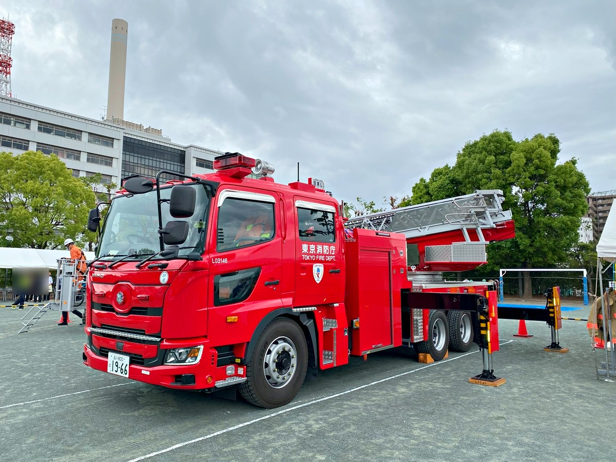 高所体験ができるはしご車