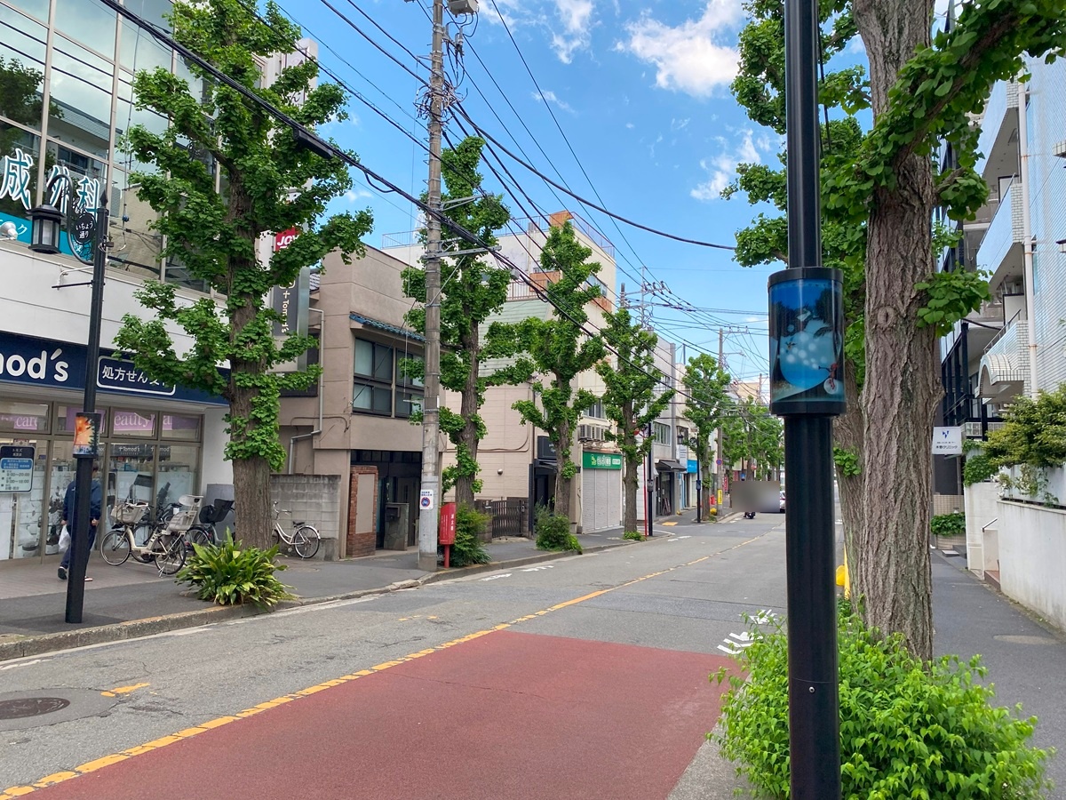 洗足駅前から広がるいちょう通り