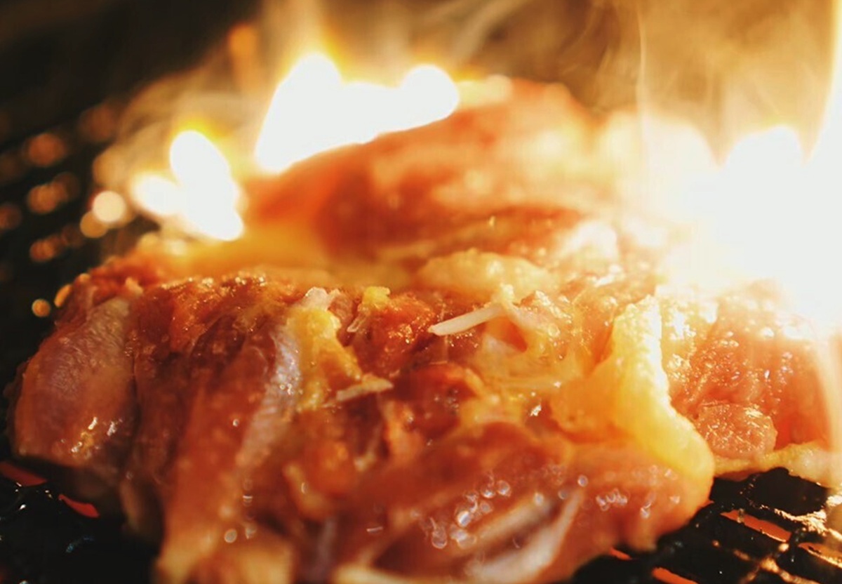 卓上無縁ロースターで鶏焼肉
