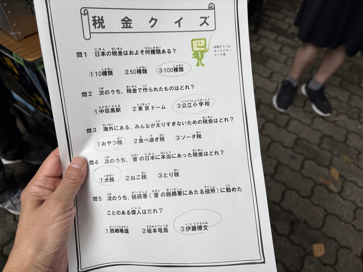 税金クイズは惨敗