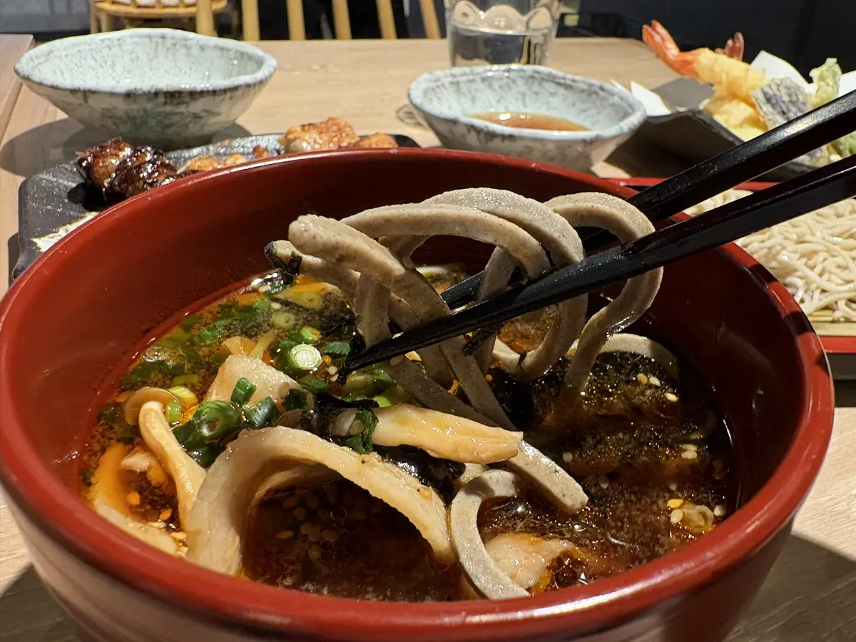 太打ちそばを試食