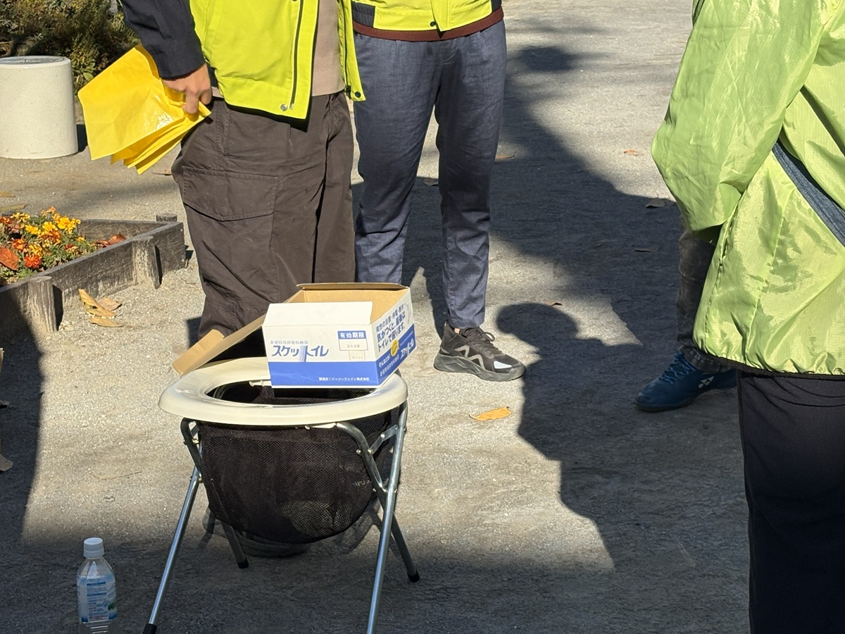 防災トイレのデモ