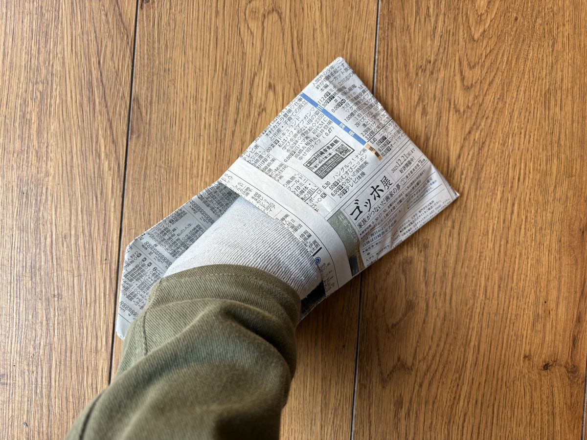 新聞紙は保温性もある