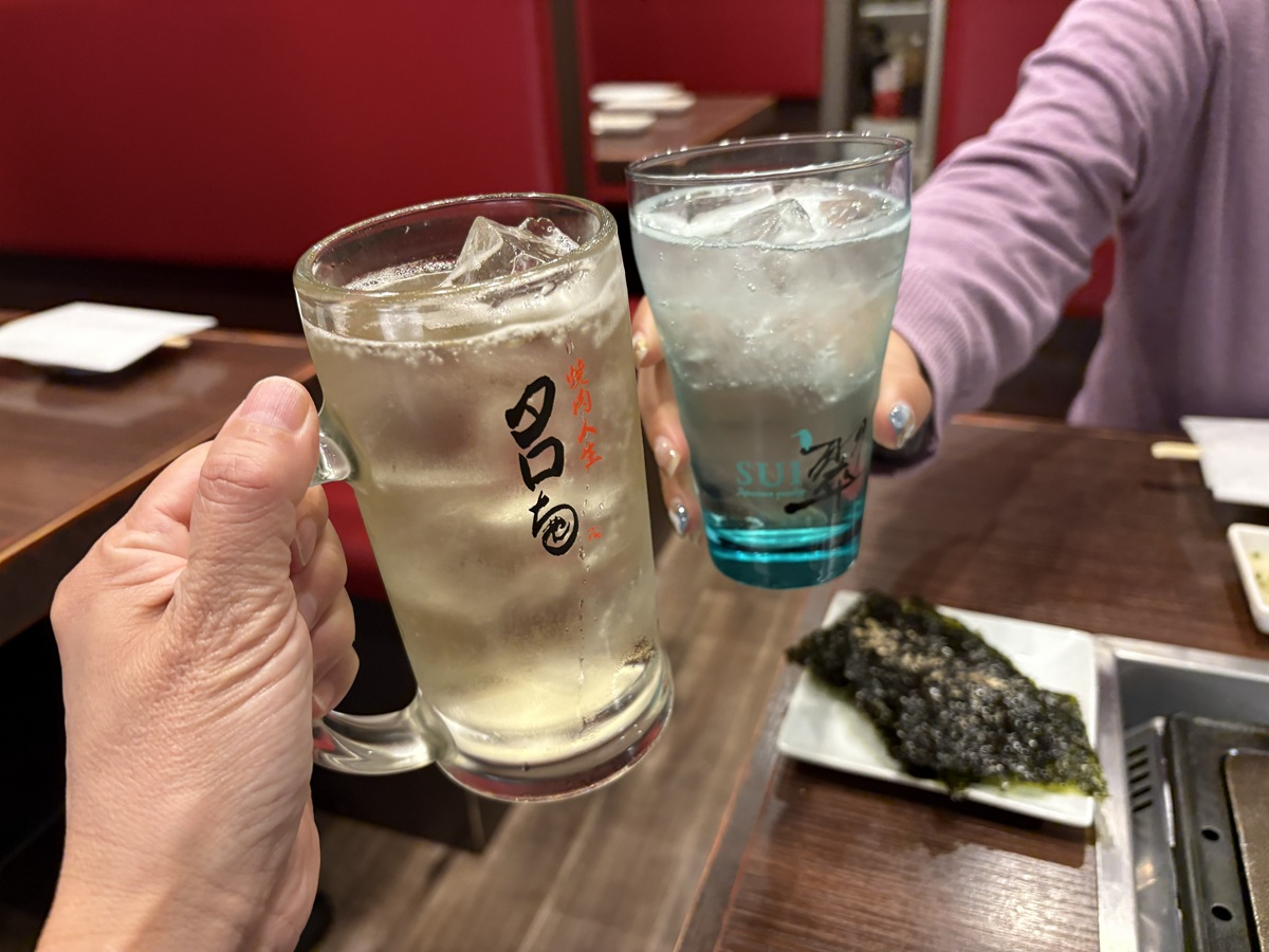 ハイボールと山椒翠ソーダで乾杯