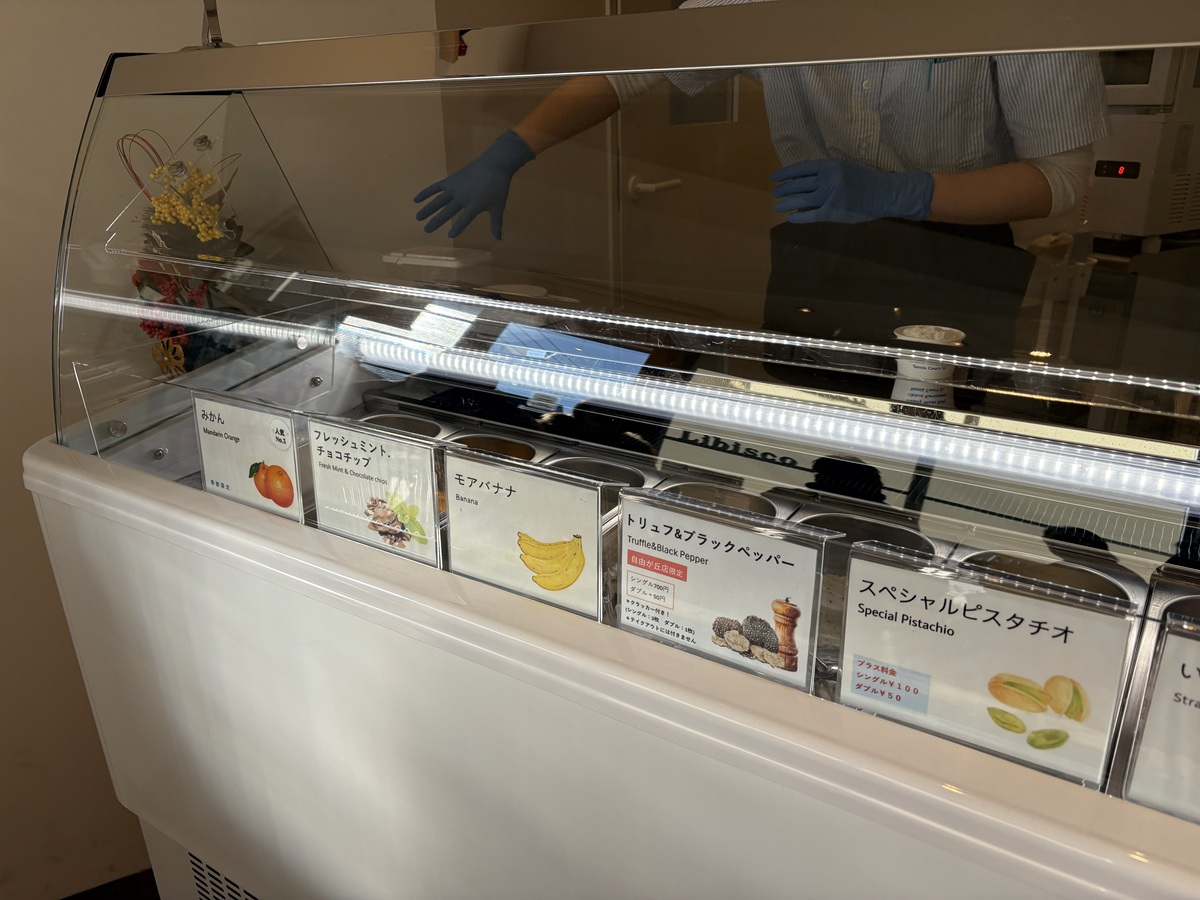 自由が丘店のジェラートラインナップ