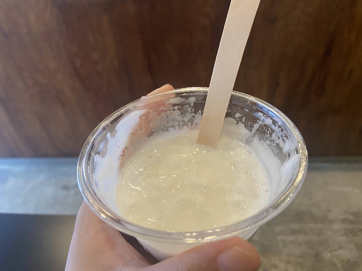 ミルクフォームと混ざると濃厚さも