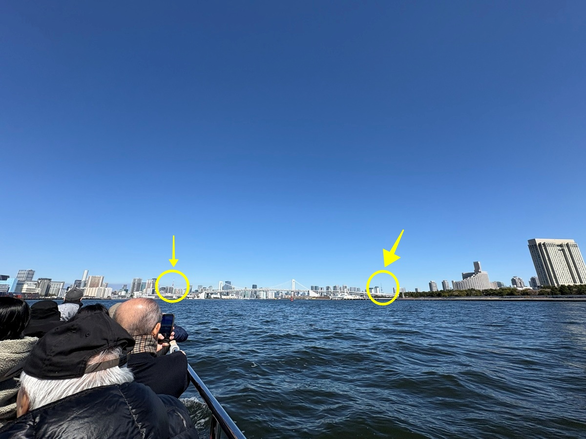 東京タワーと東京スカイツリーが同時に見える