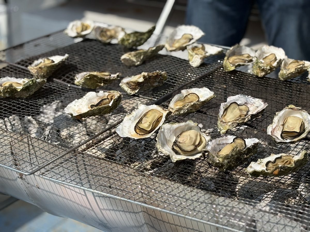 焼き牡蠣やホタテを提供
