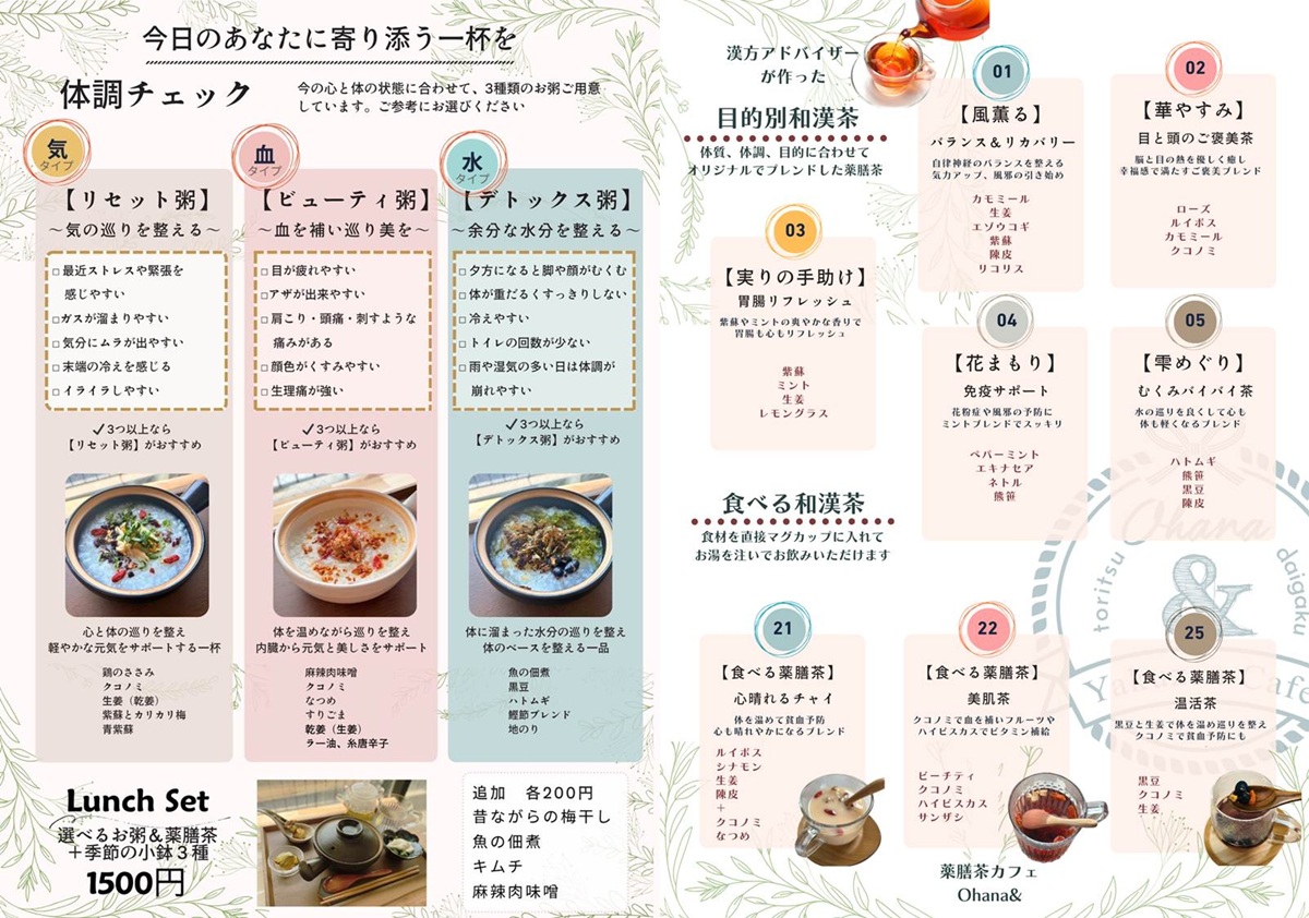 その日の体調をチェックして最適な1杯が選べる