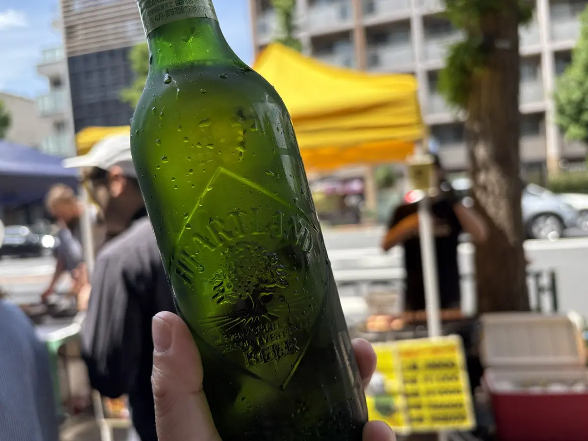焼きソーセージにはビールでしょう