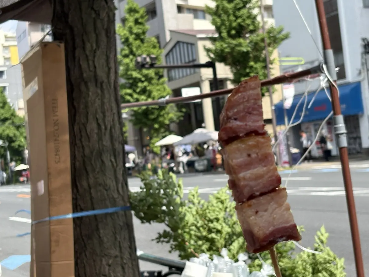 厚切りベーコン串
