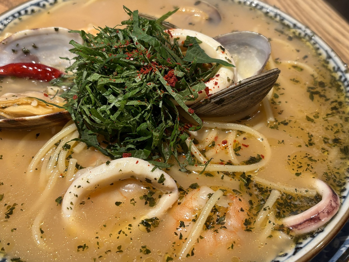 魚介と大葉のペペロンチーノ