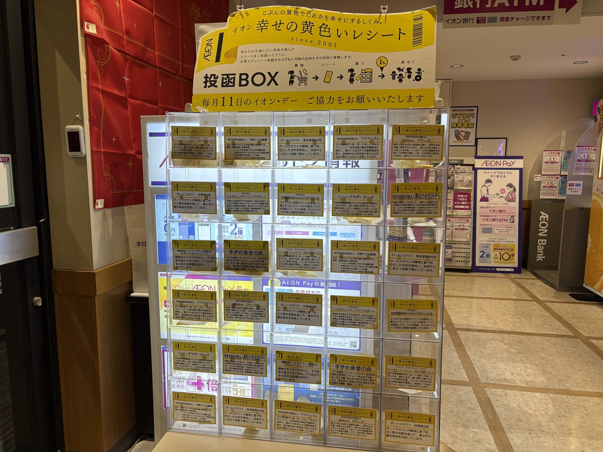 ボランティア団体へ投票できるボックス